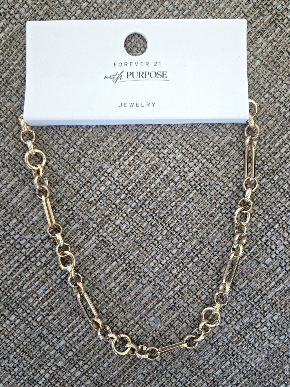 Gold Tone Link Chain Necklace Forever 21 New With Tags Statement Jewelry